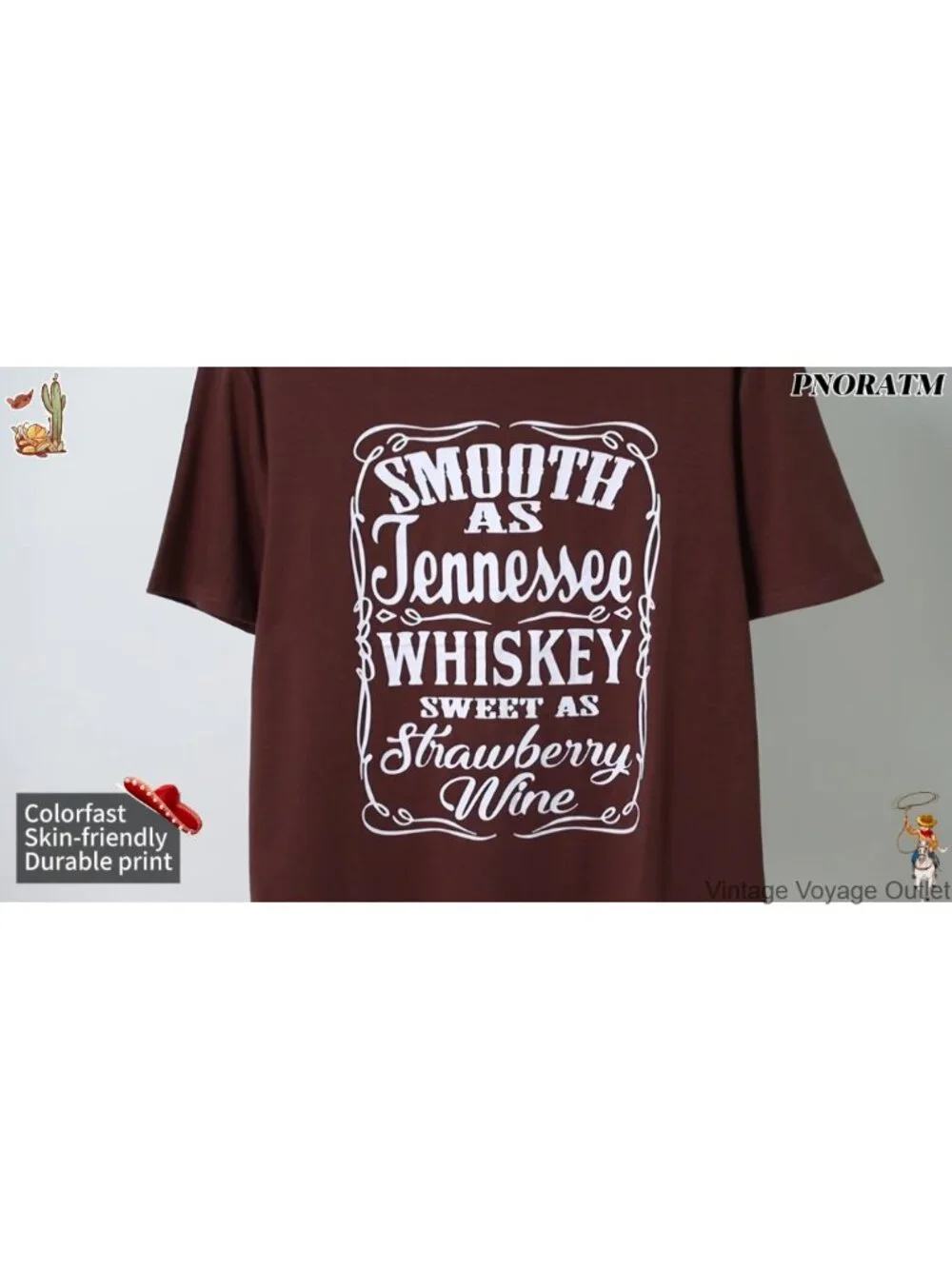 Western Cowboy Graphic Tee Mens Vintage Concert T-Shirt Cotton Blend